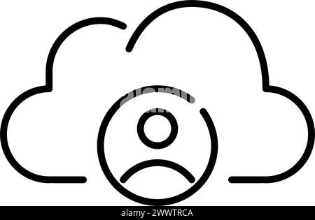 Cloud user icon. Personal account data synchronization. Remote document storage and information access. Vector icon Stock Vector