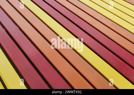 Close up background of yellow and brown wooden panels Stock Photo
