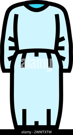 isolation gown ppe protective equipment color icon vector. isolation ...