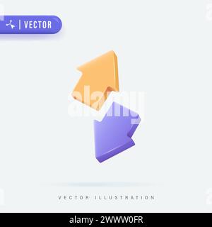 3D Realistic Up Down Illustration Stock Vector