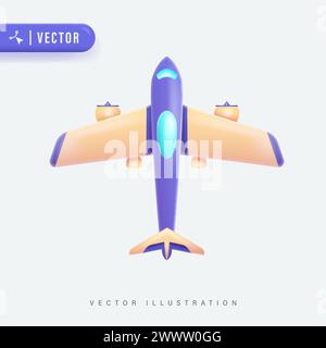 3D plane vector illustration icon Stock Vector