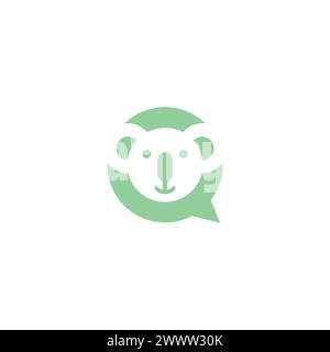 Koala Chat Logo Design. Koala Icon Stock Vector