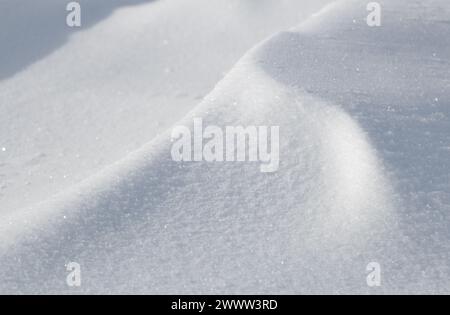 Curves in fresh white powder snow abstract background Stock Photo