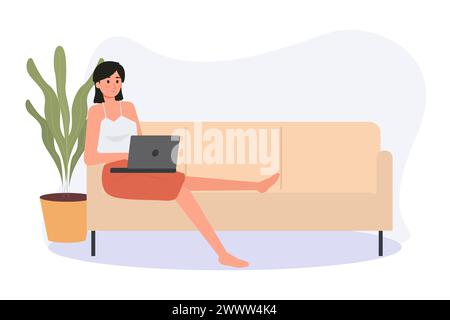 Work From Home Set Vector Illustration, Online Meeting Set Concept Flat Design, Freelancer Work at Home Template Stock Vector