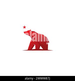 Bear Abstract Logo. Bear Red Icon Stock Vector
