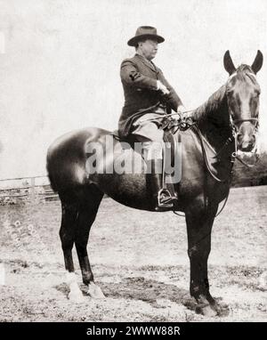 Theodore Roosevelt on horseback, 1910 Stock Photo