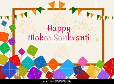 Illustration of Happy Makar Sankranti Holiday India Festival. Stock Vector