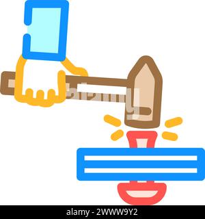 riveting blacksmith metal icon color illustration Stock Vector Image ...