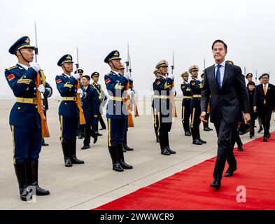 Beijing, China. 26th Mar, 2024. BEIJING - Outgoing Prime Minister Mark Rutte upon arrival at the airport on the first day of a working visit to the People's Republic of China. ANP REMKO DE WAAL netherlands out - belgium out Credit: ANP/Alamy Live News Stock Photo