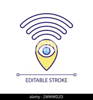 GPS tracking RGB color icon Stock Vector