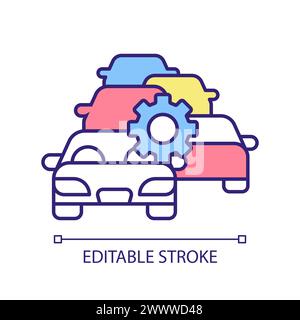 Fleet management RGB color icon Stock Vector
