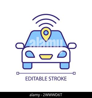 Vehicle tracking RGB color icon Stock Vector