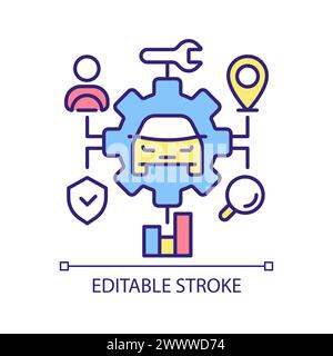 Vehicle maintenance RGB color icon Stock Vector