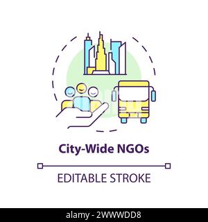 City wide NGOs multi color concept icon Stock Vector