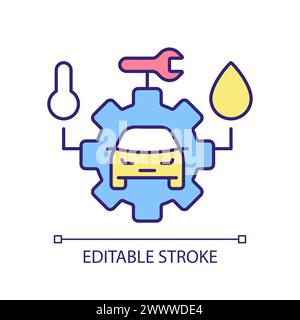 Car preventive maintenance RGB color icon Stock Vector