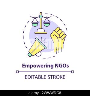 Empowering NGOs multi color concept icon Stock Vector