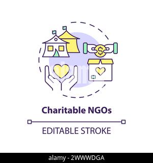 Charitable NGOs multi color concept icon Stock Vector