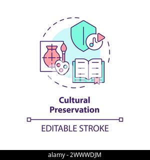 Cultural preservation multi color concept icon Stock Vector