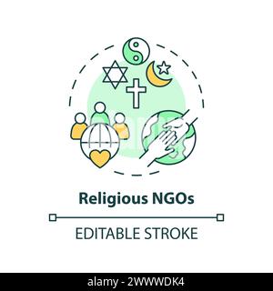 Religious NGOs multi color concept icon Stock Vector