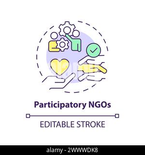 Participatory NGOs multi color concept icon Stock Vector