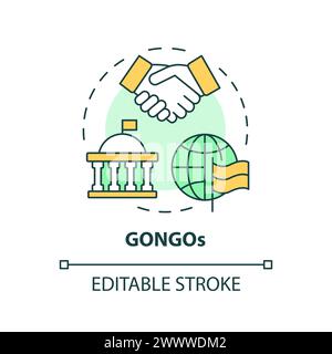 GONGOs multi color concept icon Stock Vector