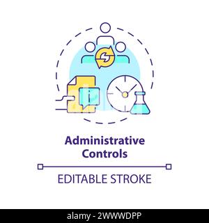 Administrative controls multi color concept icon Stock Vector