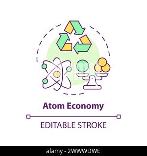 Atom economy multi color concept icon Stock Vector