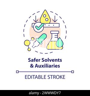 Safer solvents and auxiliaries multi color concept icon Stock Vector
