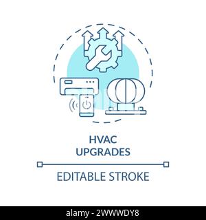 HVAC upgrades soft blue concept icon Stock Vector