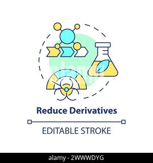Reduce derivatives multi color concept icon Stock Vector