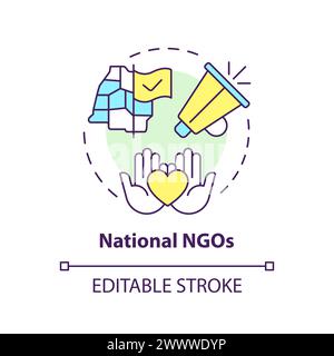 National NGOs multi color concept icon Stock Vector