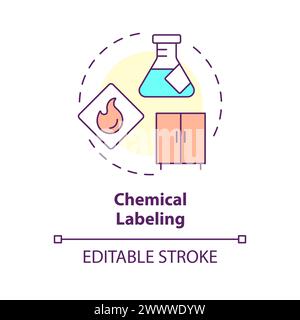 Chemical labeling multi color concept icon Stock Vector