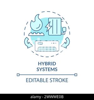 Hybrid systems soft blue concept icon Stock Vector