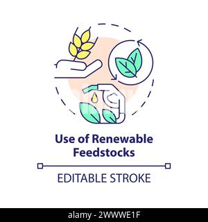 Renewable feedstocks use multi color concept icon Stock Vector