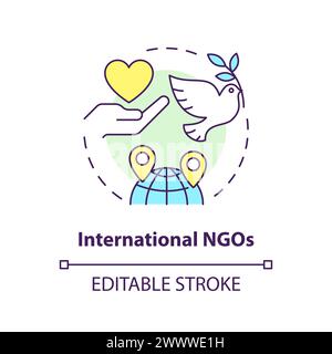 International NGOs multi color concept icon Stock Vector