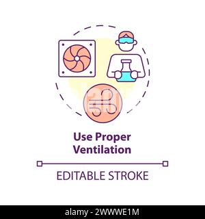 Proper ventilation use multi color concept icon Stock Vector