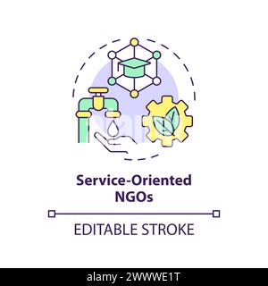Service oriented NGOs multi color concept icon Stock Vector