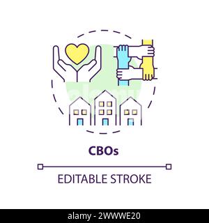 CBOs multi color concept icon Stock Vector