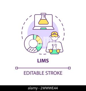 LIMS multi color concept icon Stock Vector