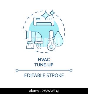 HVAC tune-up soft blue concept icon Stock Vector