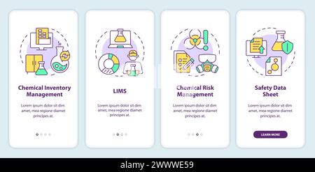Chemical management onboarding mobile app screen Stock Vector