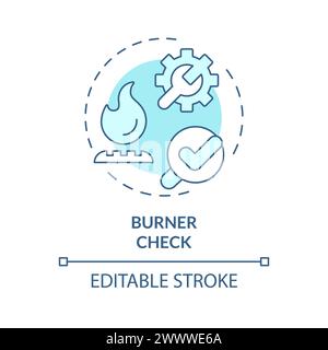 Burner check soft blue concept icon Stock Vector