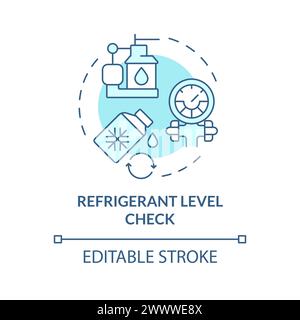 Refrigerant level check soft blue concept icon Stock Vector