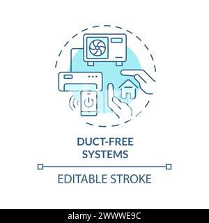 Duct free system soft blue concept icon Stock Vector