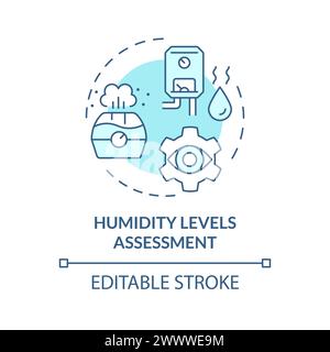 Humidity levels assessment soft blue concept icon Stock Vector
