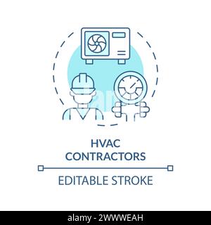 HVAC contractors soft blue concept icon Stock Vector