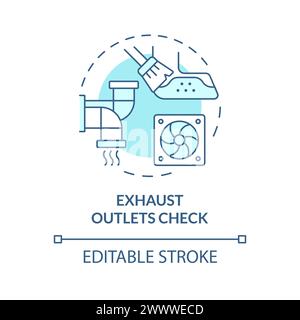 Exhaust outlets check soft blue concept icon Stock Vector
