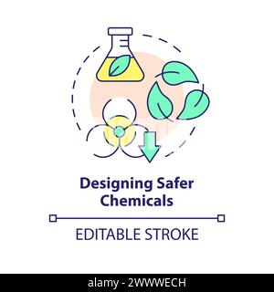 Designing safer chemicals multi color concept icon Stock Vector