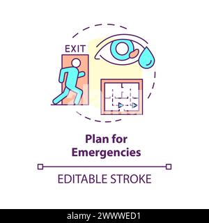 Plan for emergencies multi color concept icon Stock Vector