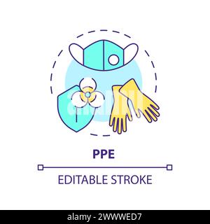 PPE multi color concept icon Stock Vector